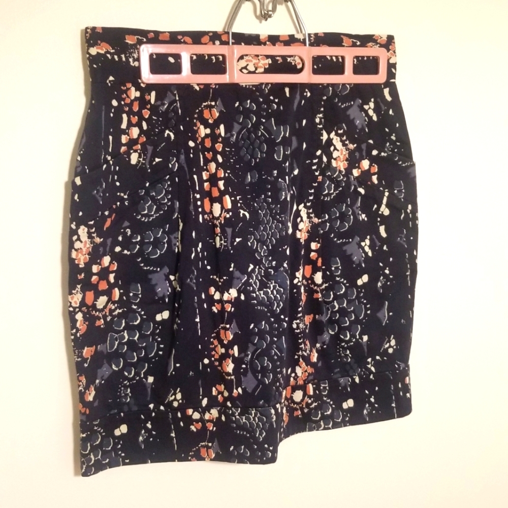 French Connection printed navy skirt